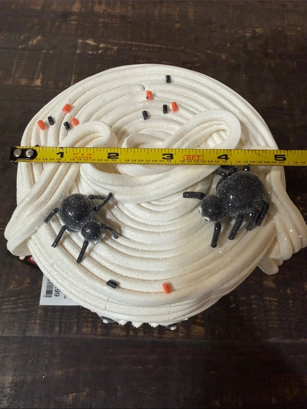 Mummy Cake Decorative Piece  - White with Black Spiders